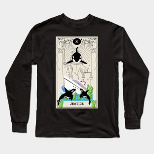 Justice Orca Tarot Card Long Sleeve T-Shirt